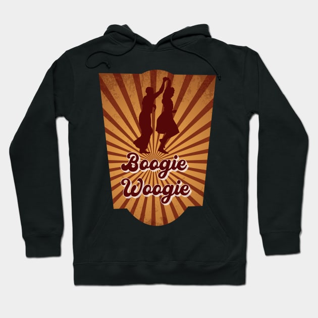 Boogie Woogie Retro Design Hoodie by echopark12